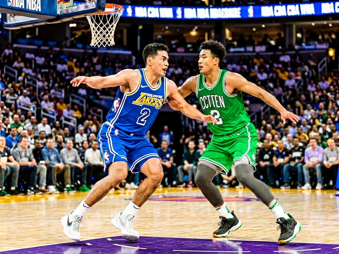 NBA篮球比赛现场直播，球员激烈对抗精彩画面